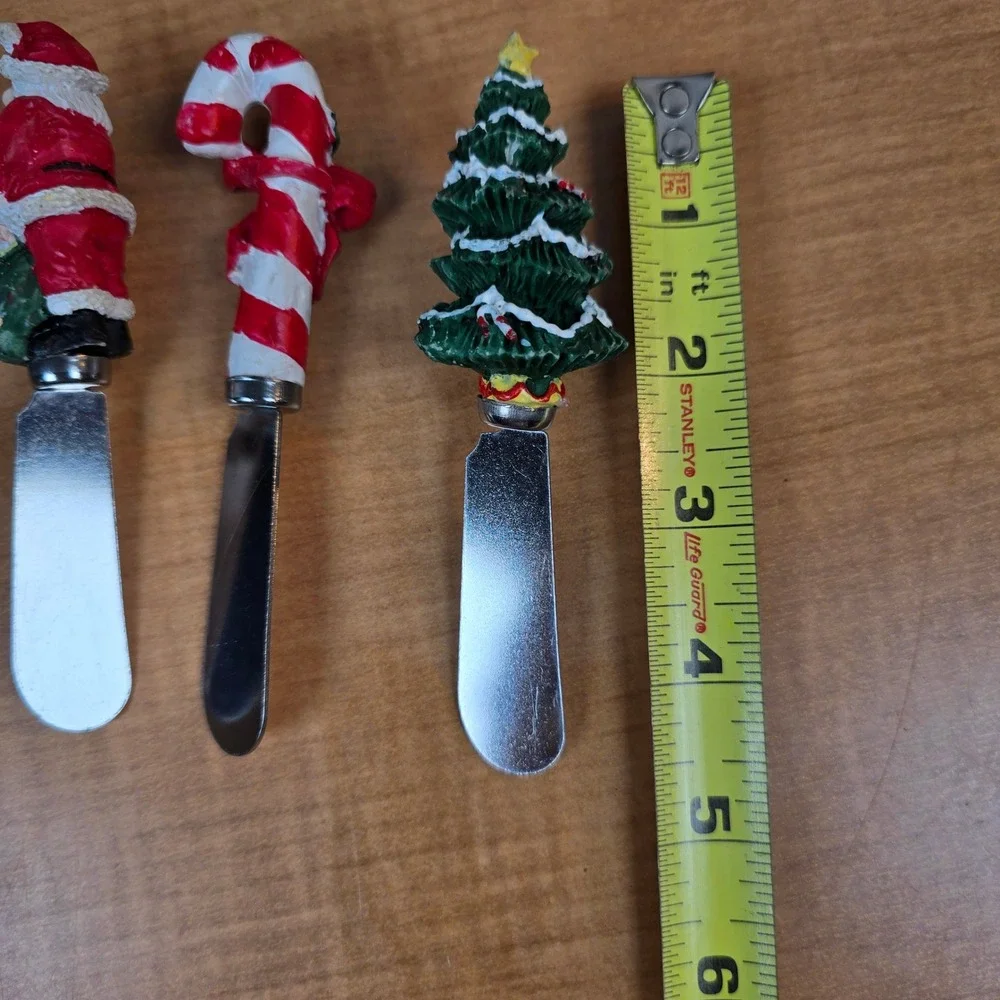 Boston Warehouse Christmas Set of 4 Spreaders Santa Toy Soldier Candy Cane 1996